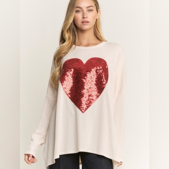 Heimish Tops - Heart Me Sequin Top